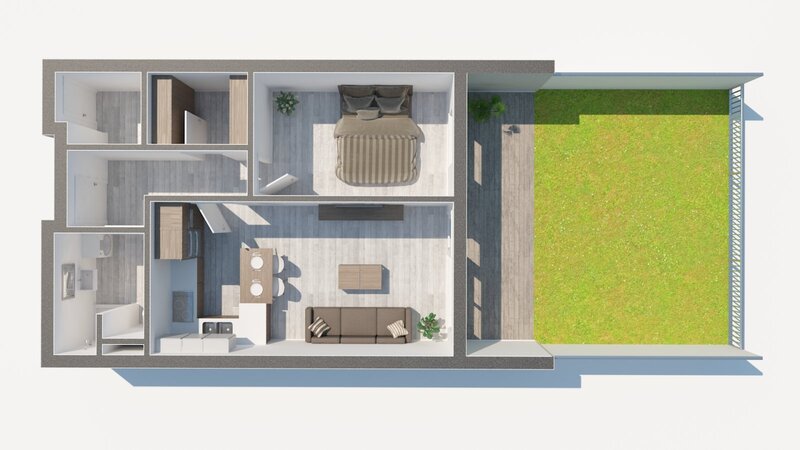 BYT 2+KK SE ZAHRADOU, TERASOU A PARKOVACÍM STÁNÍM – WILLOW RESORT, ČESKÉ VRBNÉ