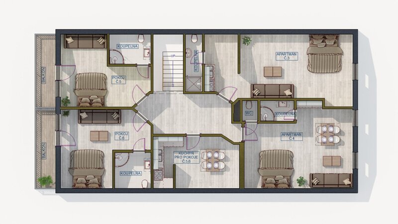 Investiční příležitost! Dům se 6 apartmány u Lipna.