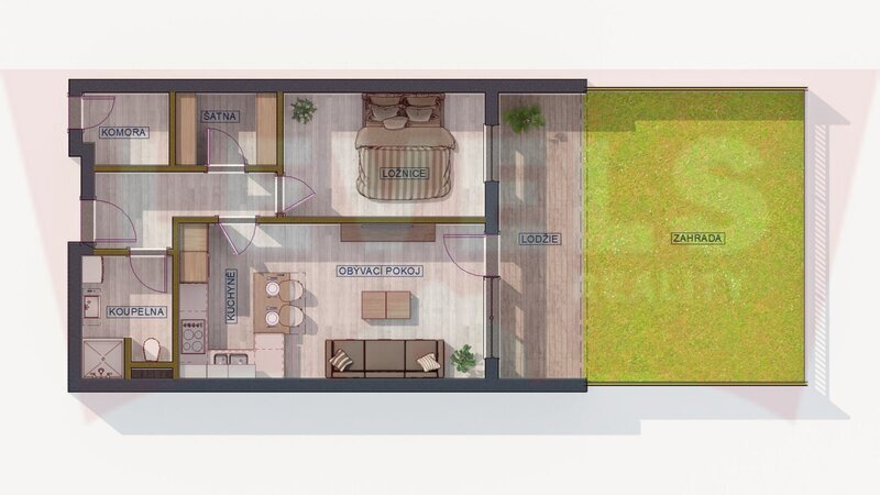 BYT 2+KK SE ZAHRADOU, TERASOU A PARKOVACÍM STÁNÍM – WILLOW RESORT, ČESKÉ VRBNÉ