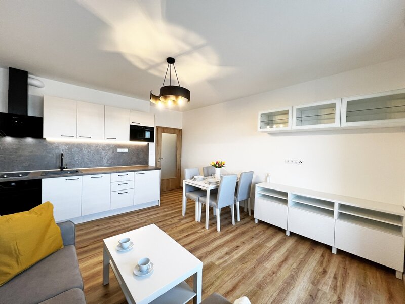 Jedinečná nabídka bytu 2+kk s velkým balkonem, vlastní garážové stání a sklep, České Budějovice